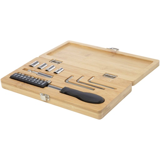 [10457806] Rivet 19-piece bamboo/recycled plastic tool set