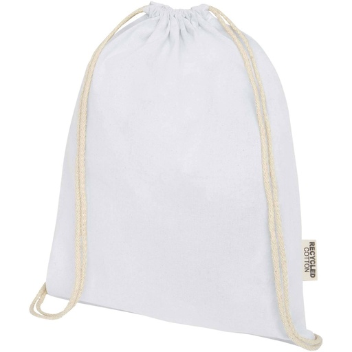 [12073501] White (Oregon 140 g/m² GRS recycled cotton drawstring bag) 
