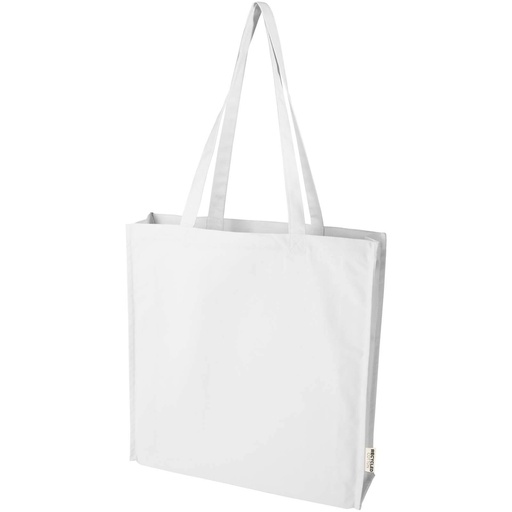 [12073701] White (Florida 270 g/m² GRS recycled gusset tote bag 14L) 