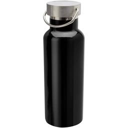 Black stainless steel water bottle, blank