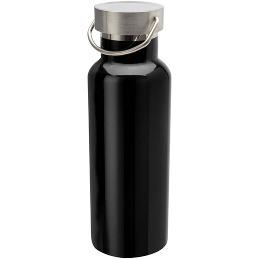 Black stainless steel water bottle, blank