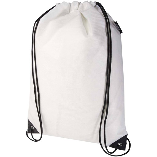 [13008001] White (Evergreen GRS recycled non-woven drawstring bag 5L) 