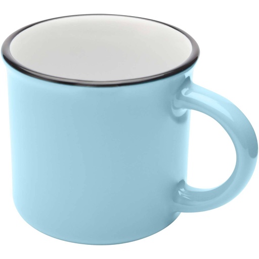 Light blue ceramic mug, before printing