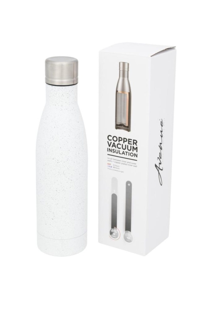 Vasa 500 ml speckled copper vacuum insulated bottle - White