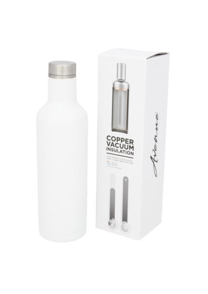 Pinto 750 ml copper vacuum insulated bottle - White
