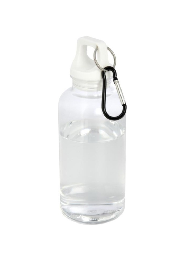 Oregon 400 ml RCS certified recycled plastic water bottle with carabiner - White