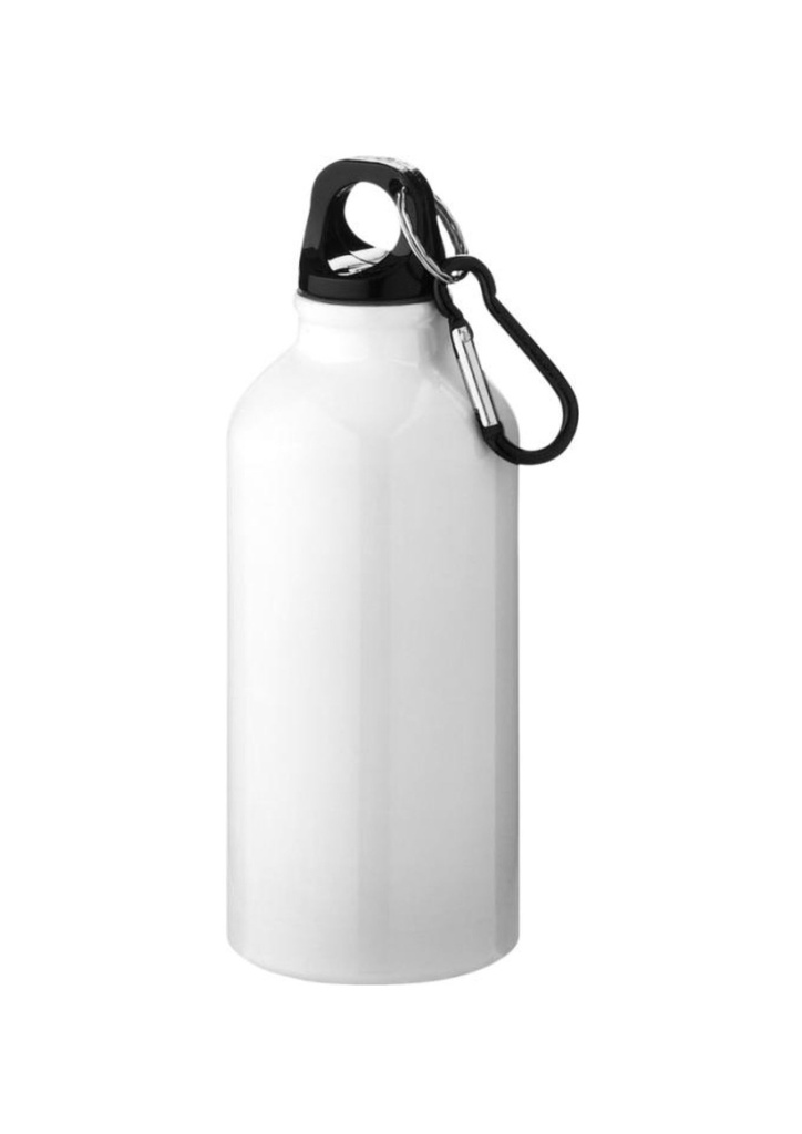 Oregon 400 ml aluminium water bottle with carabiner - White