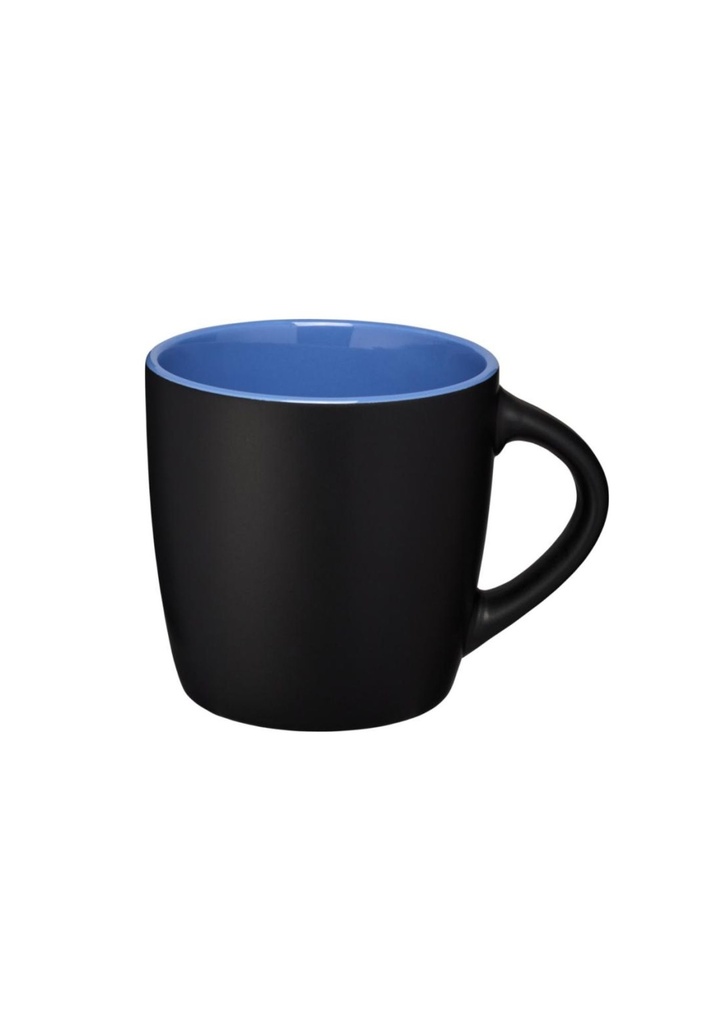 Riviera 340 ml ceramic mug - Solid black / Blue