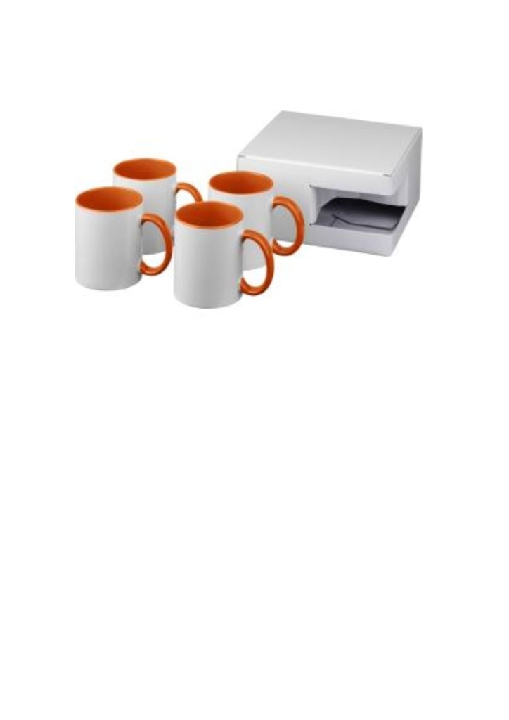 Ceramic sublimation mug 4-pieces gift set - Orange