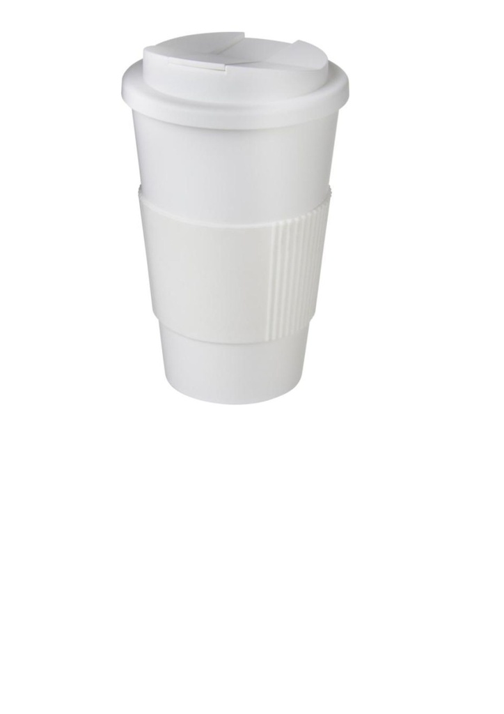 Americano® 350 ml tumbler with grip & spill-proof lid - White