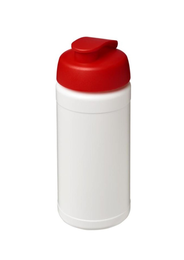 Baseline 500 ml recycled sport bottle with flip lid - White / Red | 26787