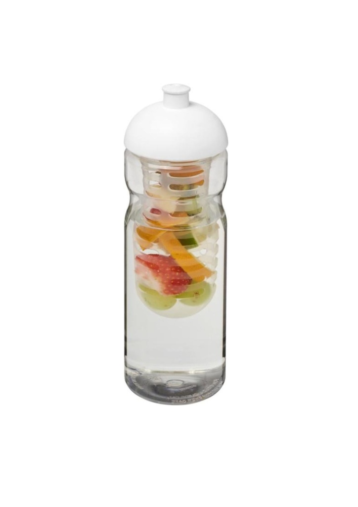 H2O Active® Base 650 ml dome lid sport bottle & infuser - Transparent / White | 27436