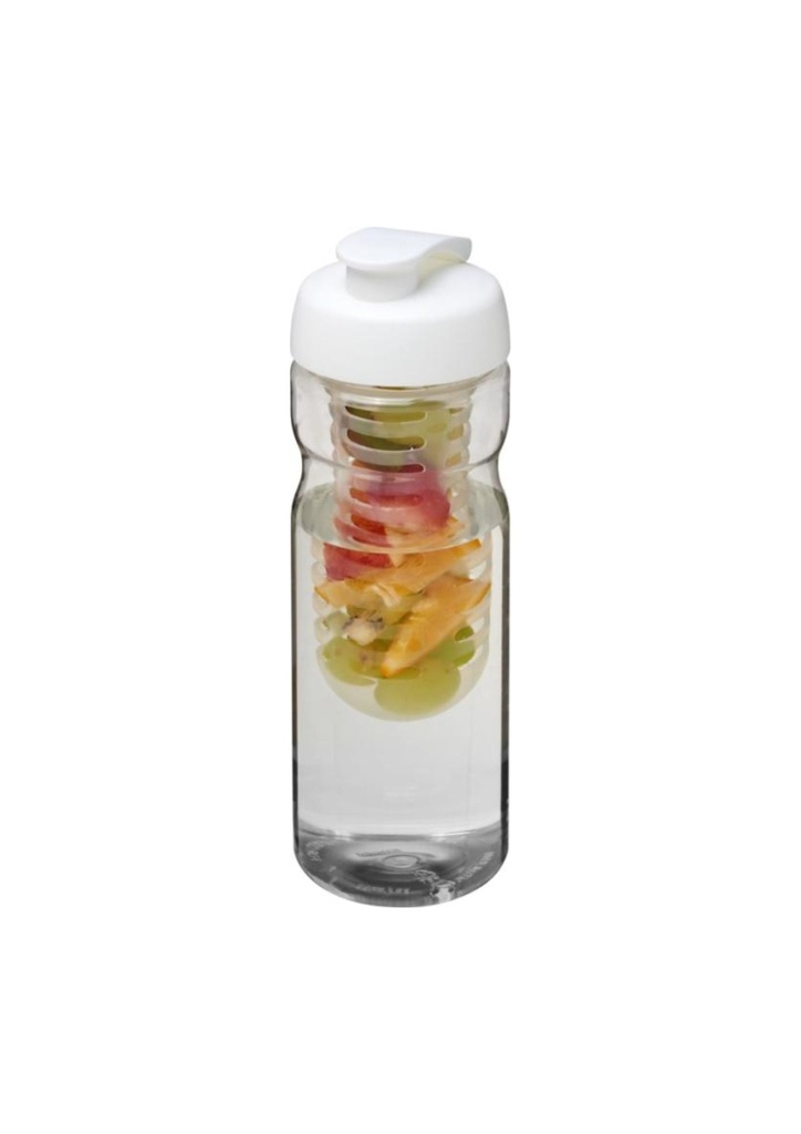 H2O Active® Base 650 ml flip lid sport bottle & infuser - Transparent / White | 27391