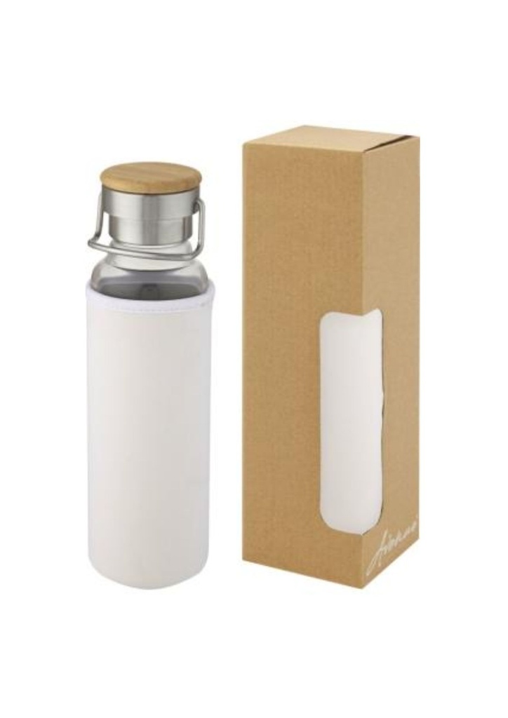 Thor 660 ml glass bottle with neoprene sleeve - White | 27066