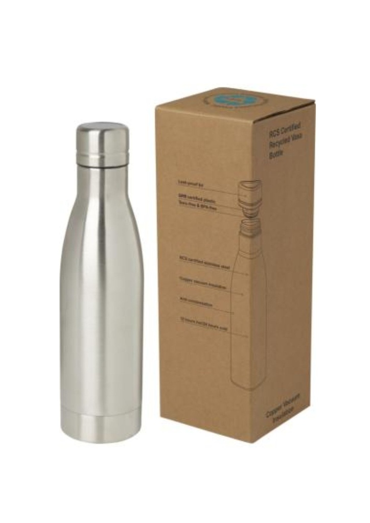 Vasa 500 ml RCS certified recycled stainless steel copper vacuum insulated bottle - White | 26688