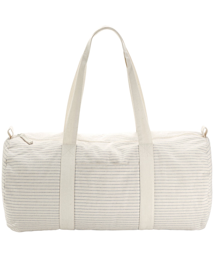 Striped organic cotton barrel bag WM258