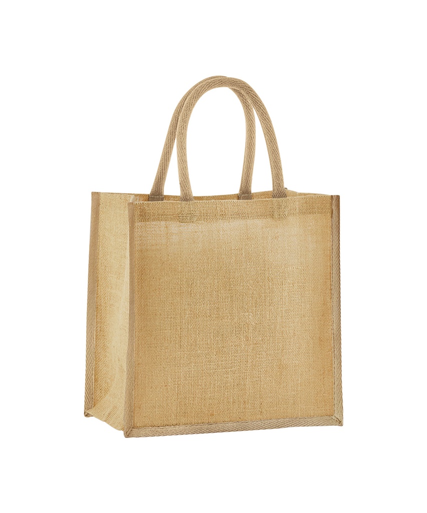 Natural starched jute mini gift bag WM477