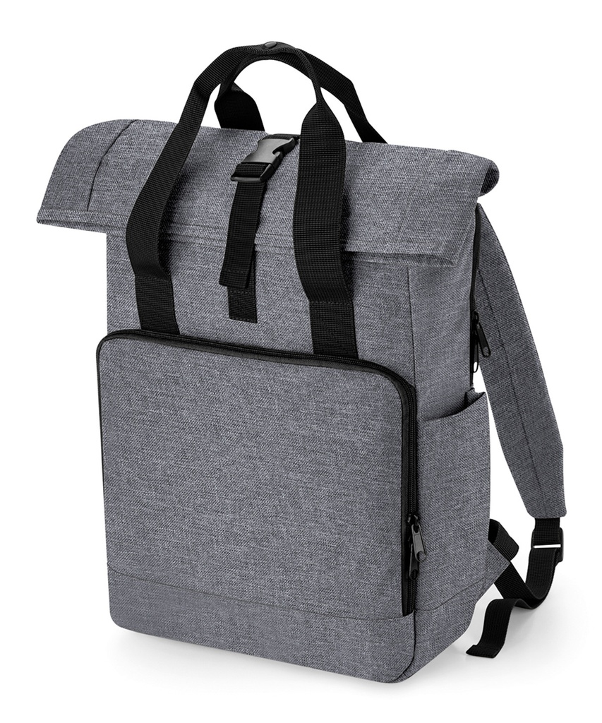 Recycled twin handle roll-top laptop backpack BG18L