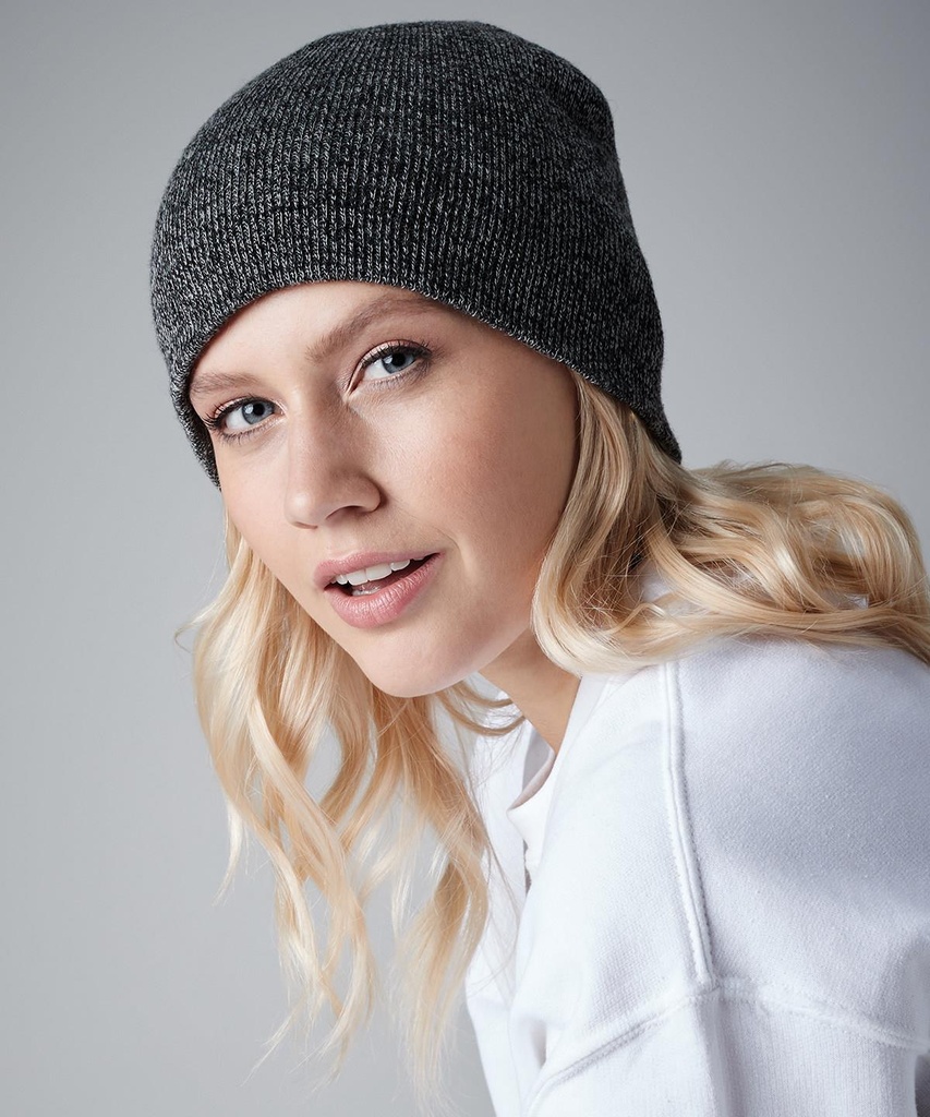 Two-tone pull-on beanie BC044