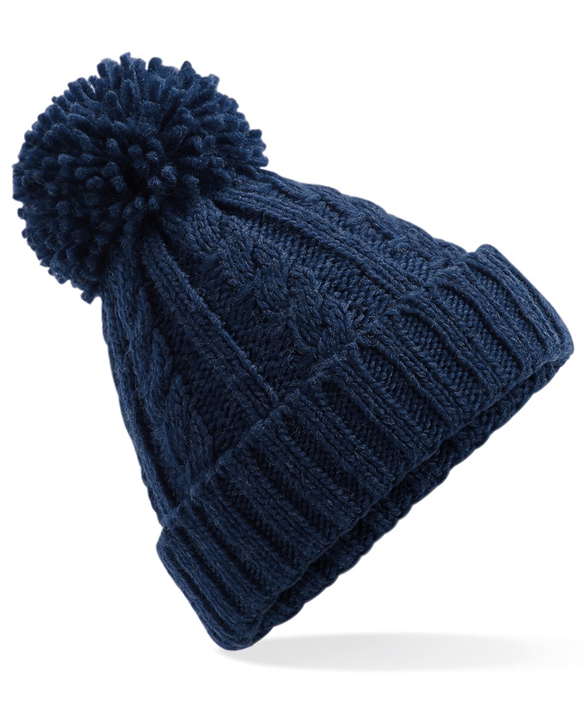 Cable knit melange beanie BC480