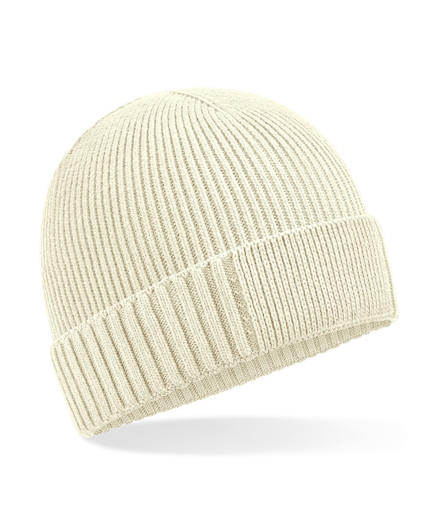 Organic cotton engineered patch beanie B438N
