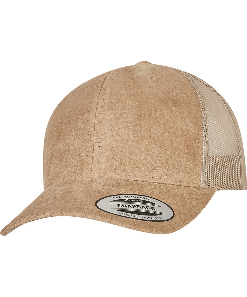 Imitation suede leather trucker cap (6606SU)