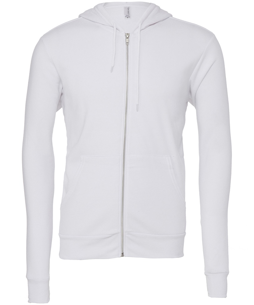 Unisex polycotton fleece full-zip hoodie