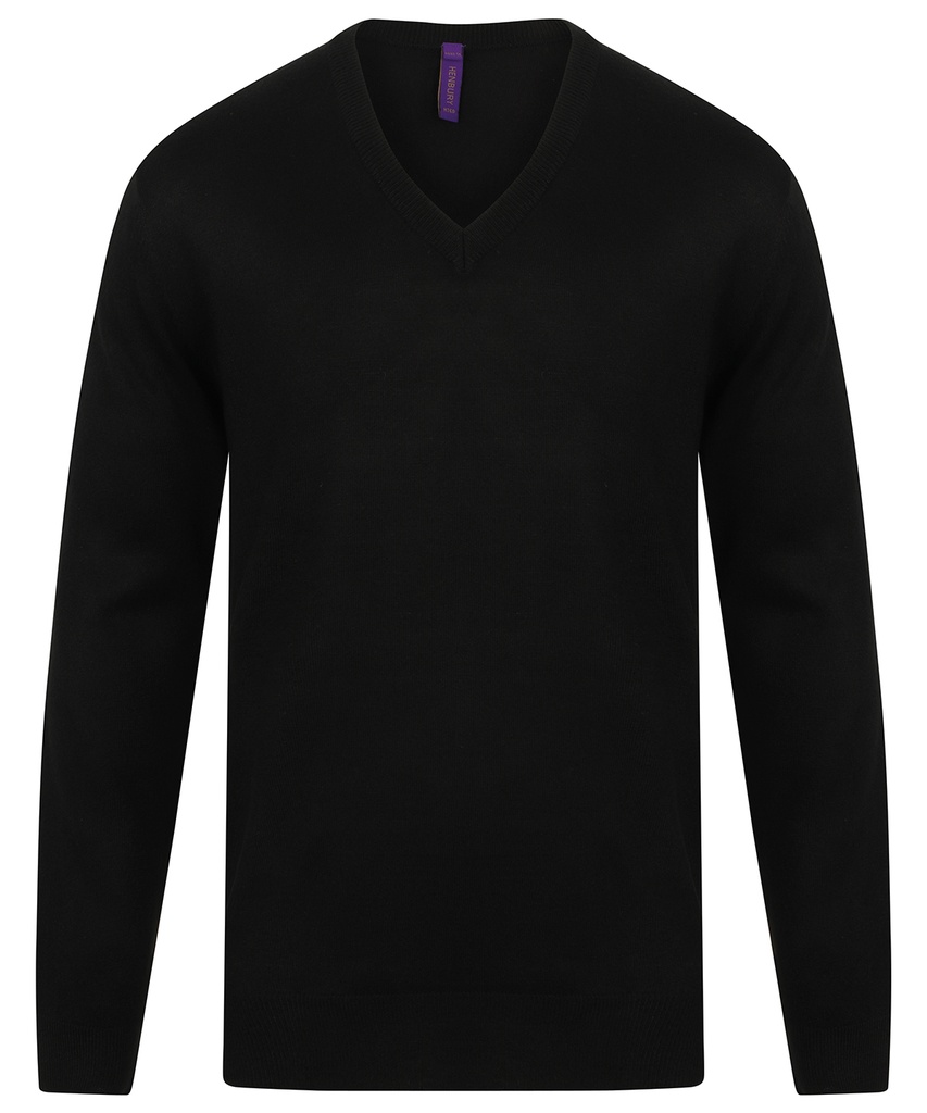 Cashmere touch acrylic v-neck jumper