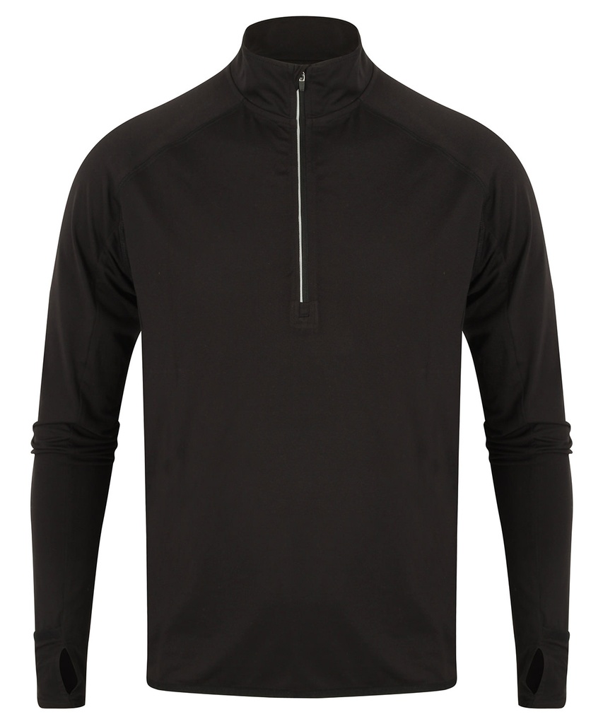 Long-sleeved ¼ zip top