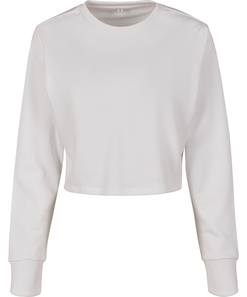 Women's terry cropped crew