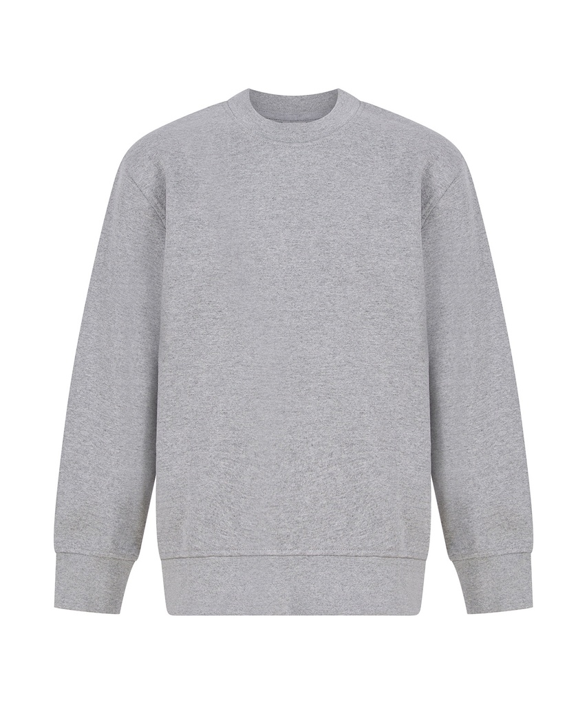 Kids sustainable fashion curved hem sweatshirt