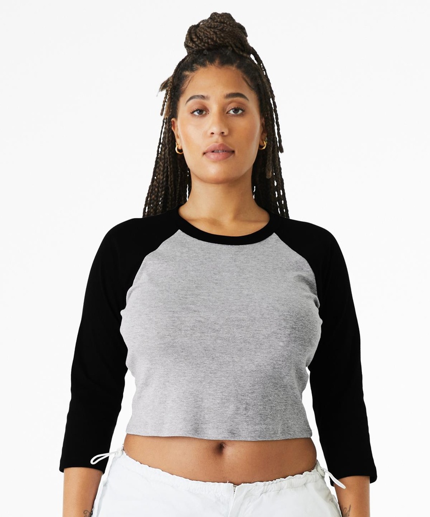 Women's micro rib 3/4 raglan baby t-shirt