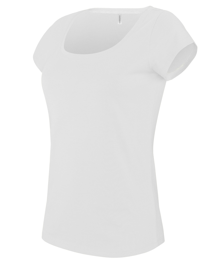 Ladies' boat neck short-sleeved T-shirt