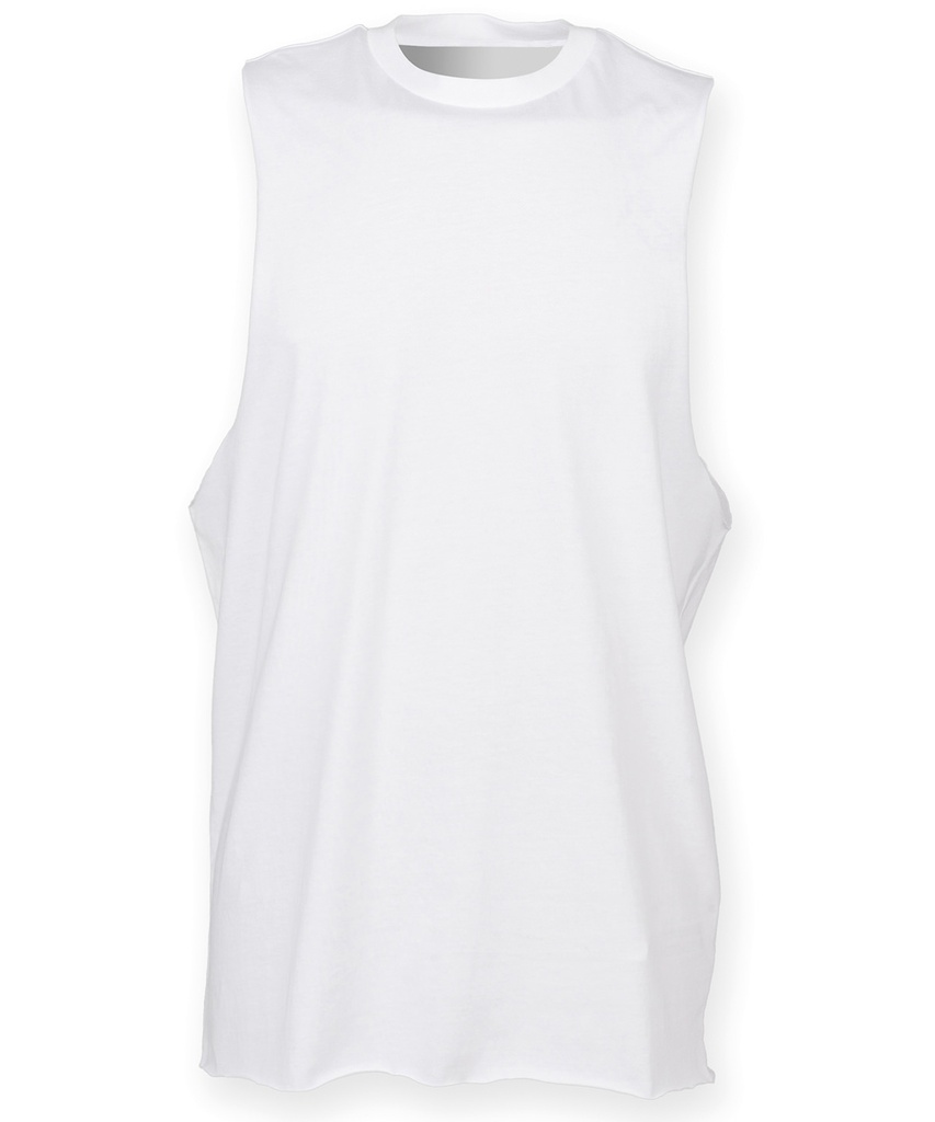 High neck slash armhole vest