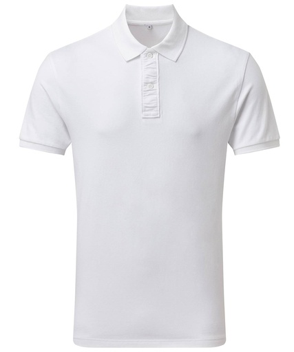 [AQ004WHITS] S, White (Men's "infinity stretch" polo) 