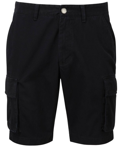 [AQ054BLACS] Men's cargo shorts (Black, S)