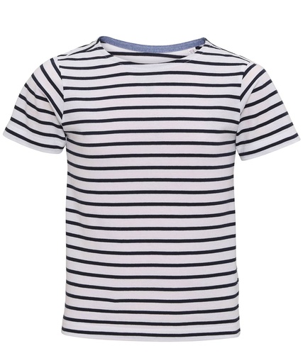 [AQ075WHNY56] 5/6 Years (Kids Mariniére coastal short sleeve tee) 
