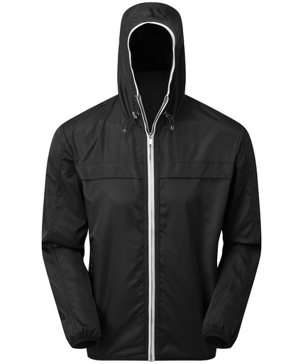 [AQ201BKWHS] Men's lightweight shell jacket (Black/White, S)