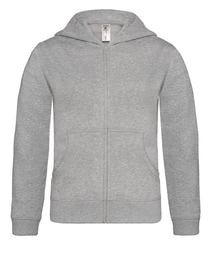 [B421BHGRE56] B&C Hooded full-zip /kids (Heather Grey, 5/6 Years)