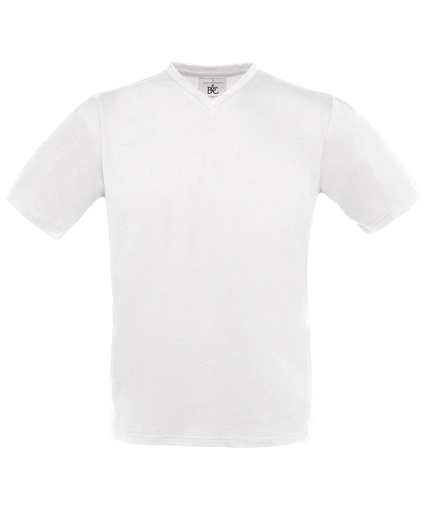 [BA108WHITS] B&C Exact v-neck (White, S)