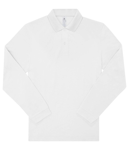 [BA262WHITS] B&C My Polo 180 LSL (White, S)