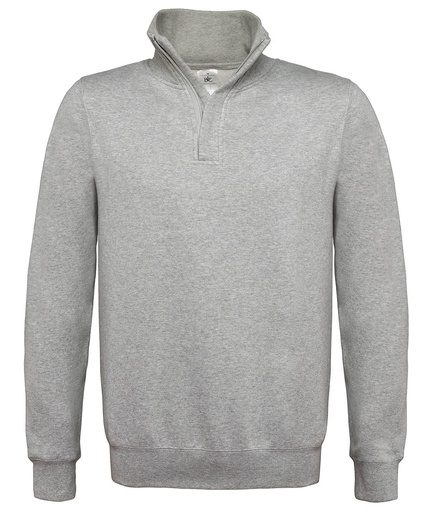 [BA406HGRES] B&C ID.004 ¼ zip sweatshirt (Heather Grey, S)