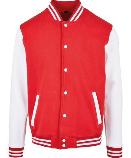 [BB004RDWHXS] Basic college jacket (Red/White, XS)
