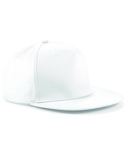 [BC610WHIT] 5-panel snapback rapper cap (White)
