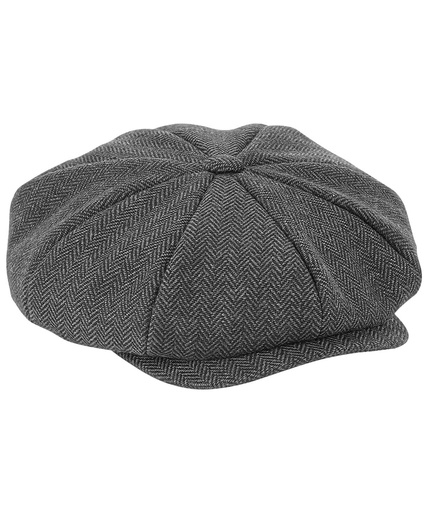 [BC628CHARSM] Heritage baker boy cap (Charcoal Herringbone, S/M)
