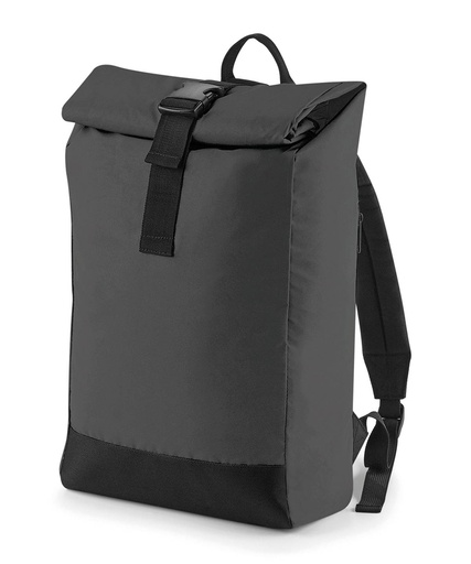 [BG138BKRF] Reflective roll-top backpack BG138 (Black Reflective)