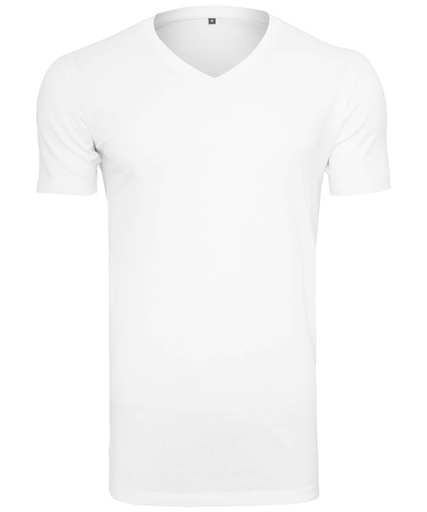 [BY006WHITS] Light t-shirt v-neck (White, S)