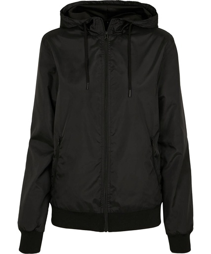 [BY130BKBKXS] Women's two-tone tech windrunner jacket (Black/Black, XS)
