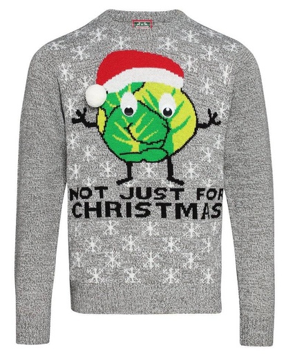 [CJ004GMARXS] Adults Sprouts Not Just For Christmas jumper (XS)