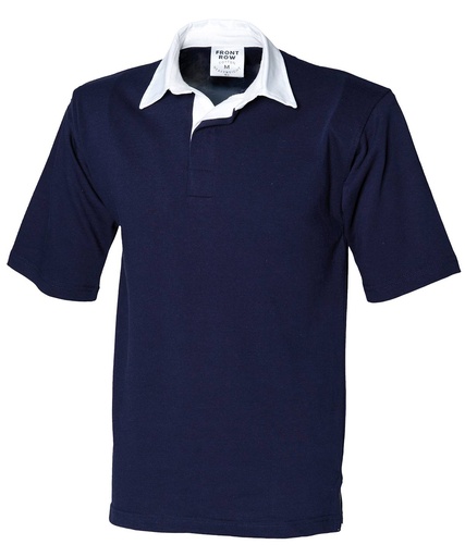[FR03MNAVYS] Short sleeve rugby shirt (Navy, S)